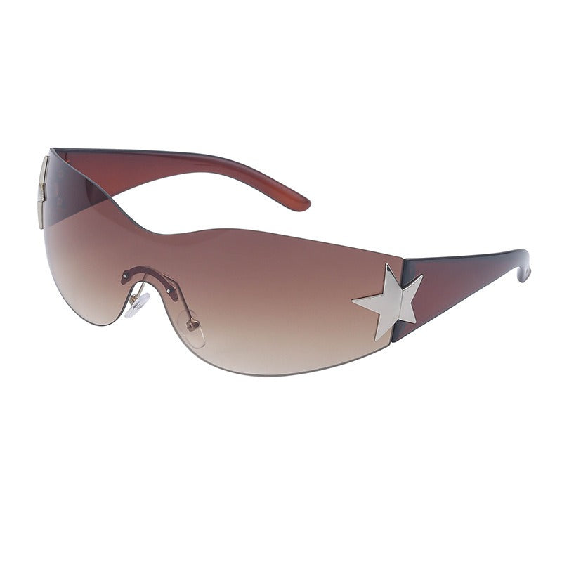 Five-Star One-Piece Rimless Sunglasses