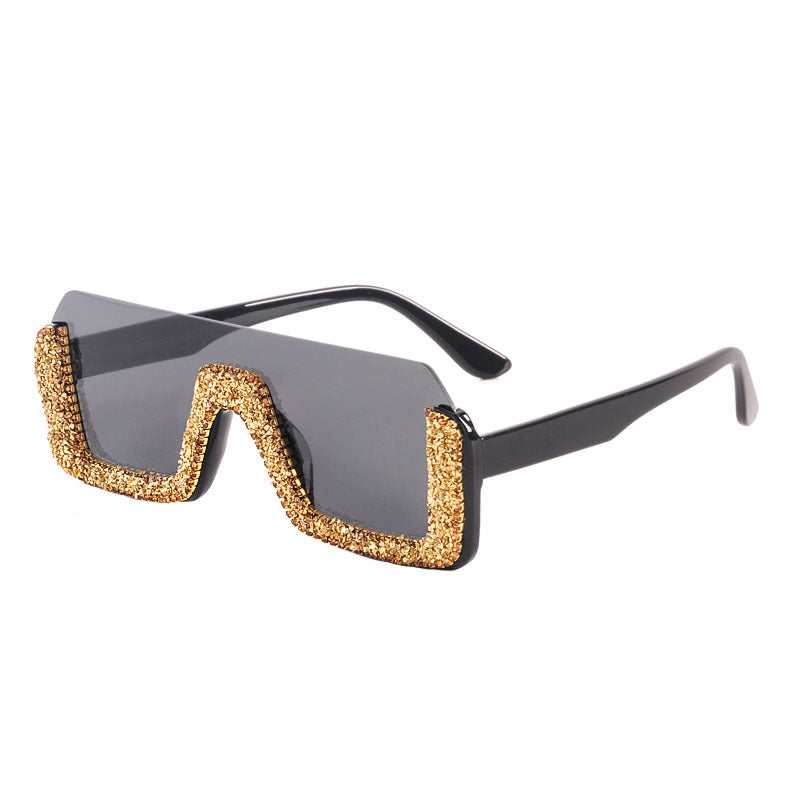 Powder-style Diamond Square Frame Sunglasses