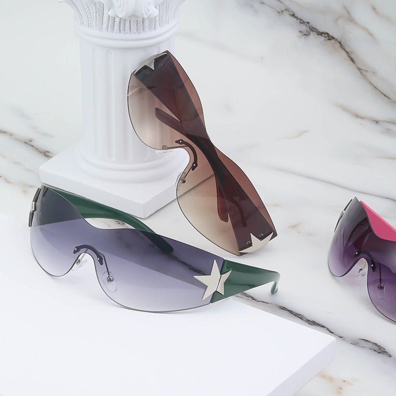 Five-Star One-Piece Rimless Sunglasses
