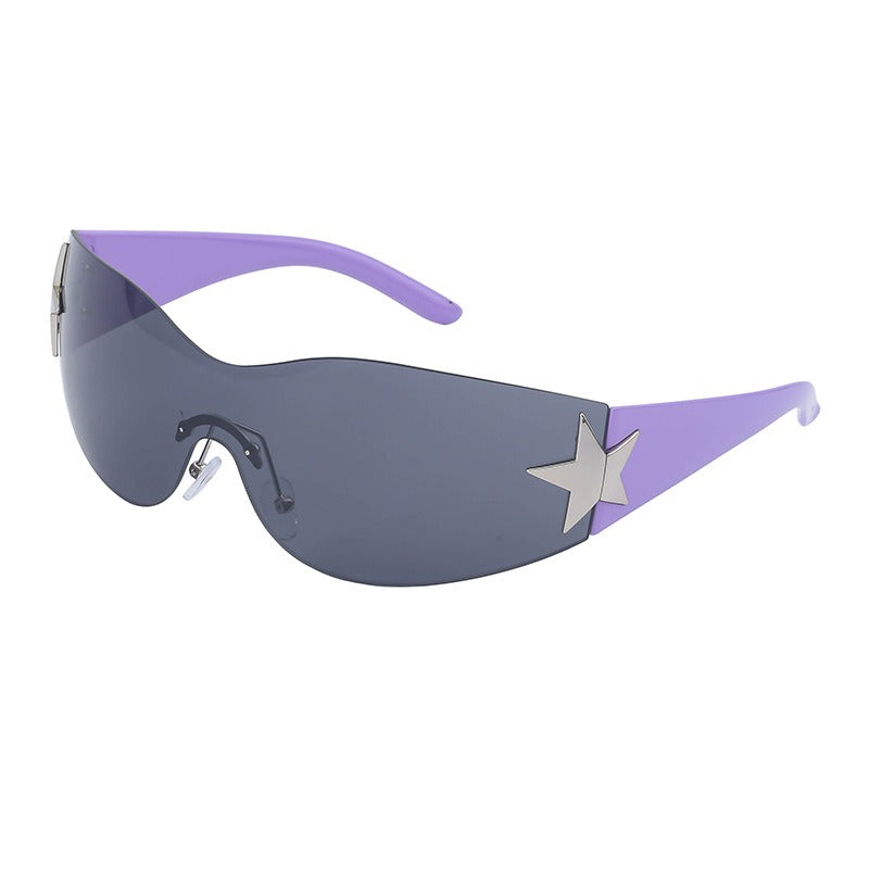 Five-Star One-Piece Rimless Sunglasses