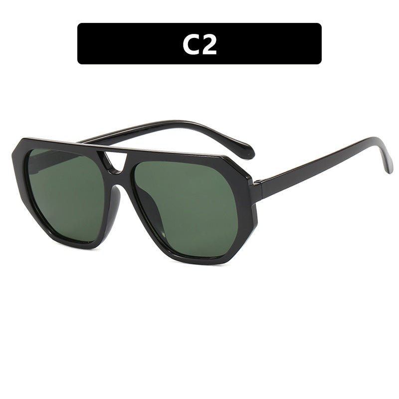 Double Beam Polygonal Sunglasses