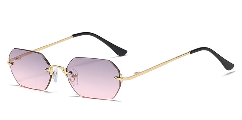 punk style rimless sunglasses