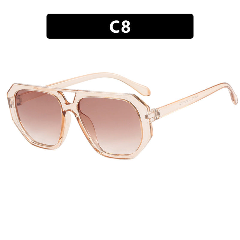 Double Beam Polygonal Sunglasses