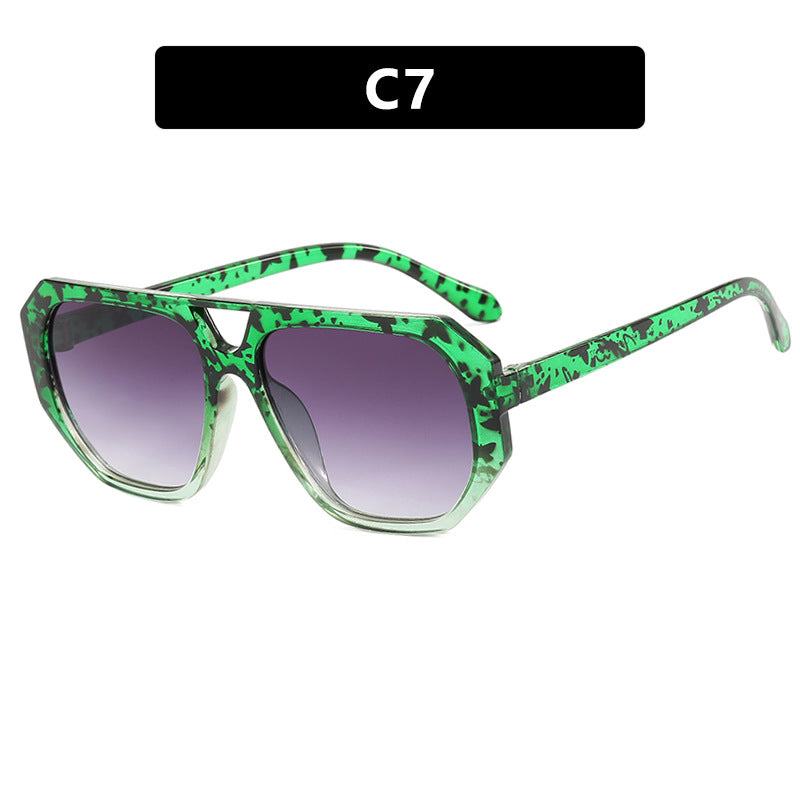 Double Beam Polygonal Sunglasses