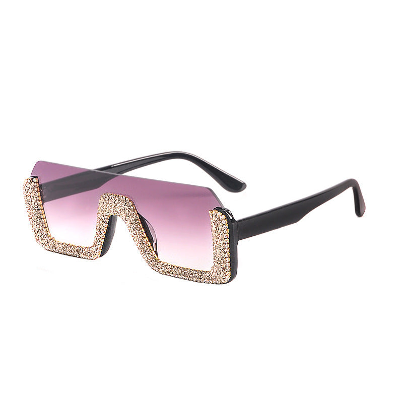Powder-style Diamond Square Frame Sunglasses