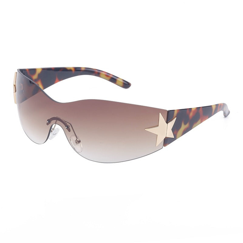Five-Star One-Piece Rimless Sunglasses