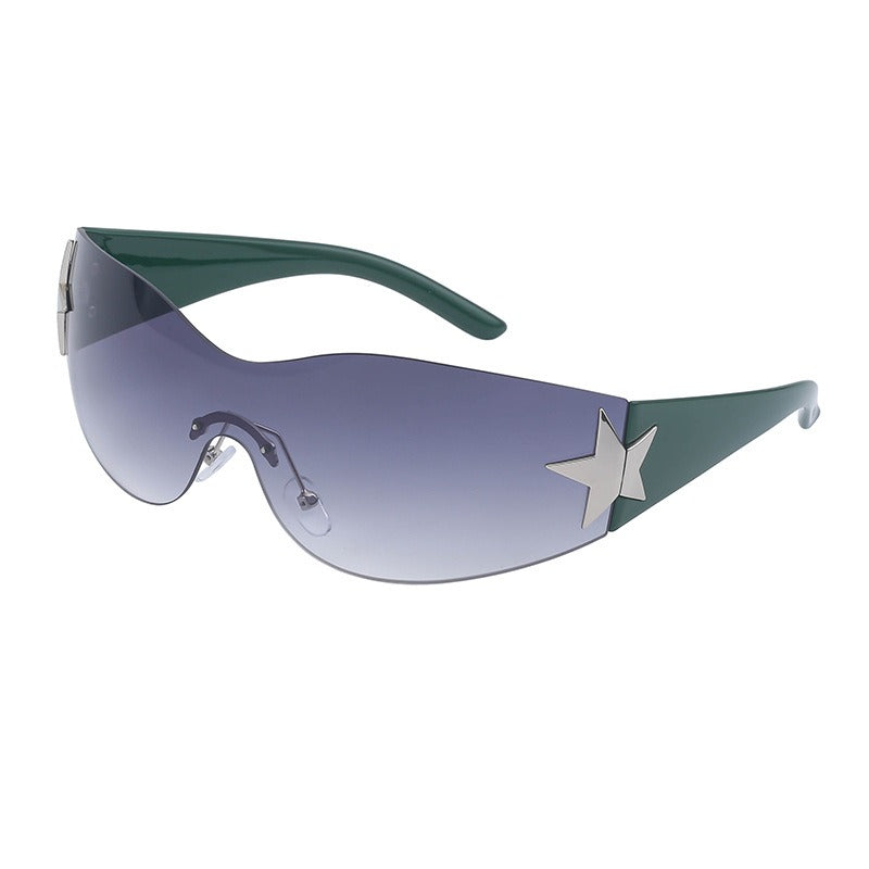 Five-Star One-Piece Rimless Sunglasses