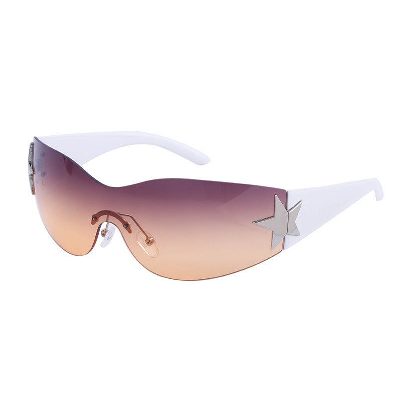 Five-Star One-Piece Rimless Sunglasses