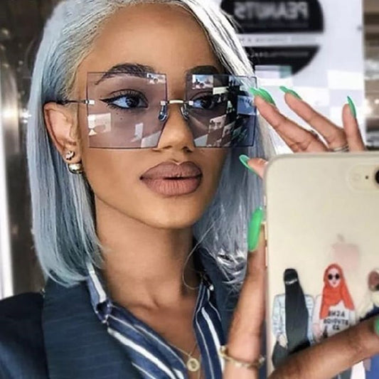Luxury Oversized Rimless Sun Glasses
