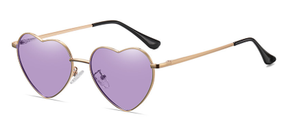 Heart Polarized Metal Sunglasses