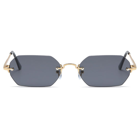 punk style rimless sunglasses