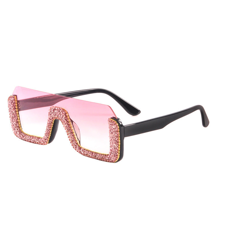 Powder-style Diamond Square Frame Sunglasses