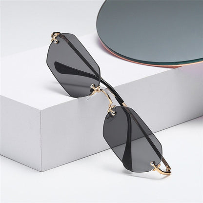 punk style rimless sunglasses