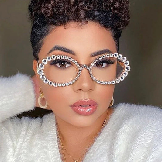 Simple Round Rhinestone Sunglasses