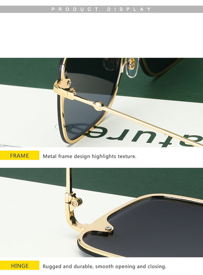 Rimless Square Frame Bee Sunglasses