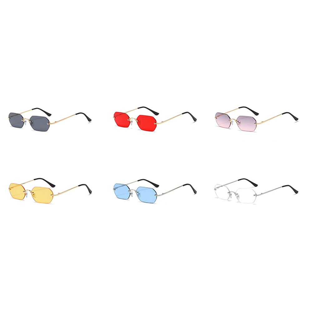 punk style rimless sunglasses