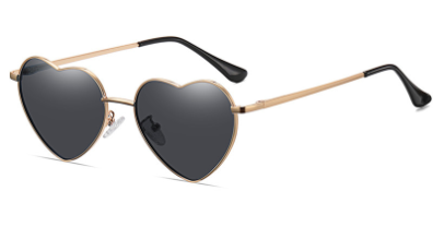 Heart Polarized Metal Sunglasses
