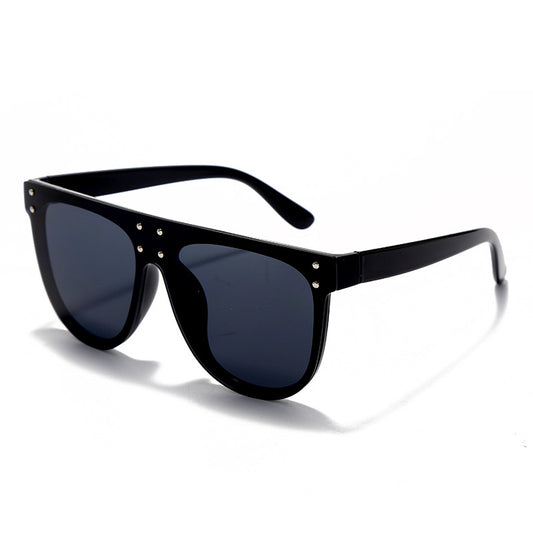 Conjoined Semi-circular Large-Frame Sunglasses