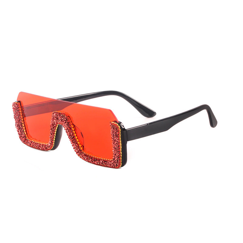 Powder-style Diamond Square Frame Sunglasses