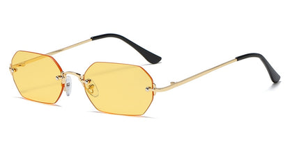 punk style rimless sunglasses