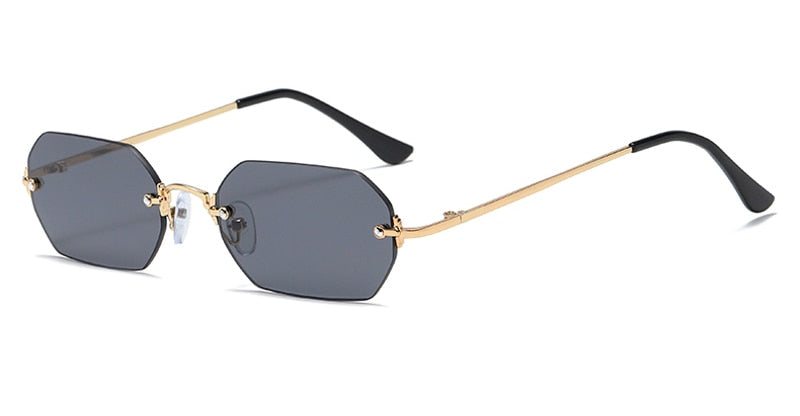punk style rimless sunglasses