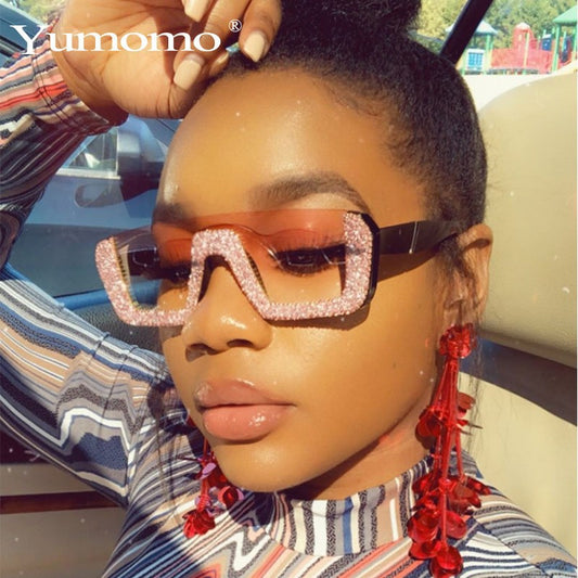 Powder-style Diamond Square Frame Sunglasses