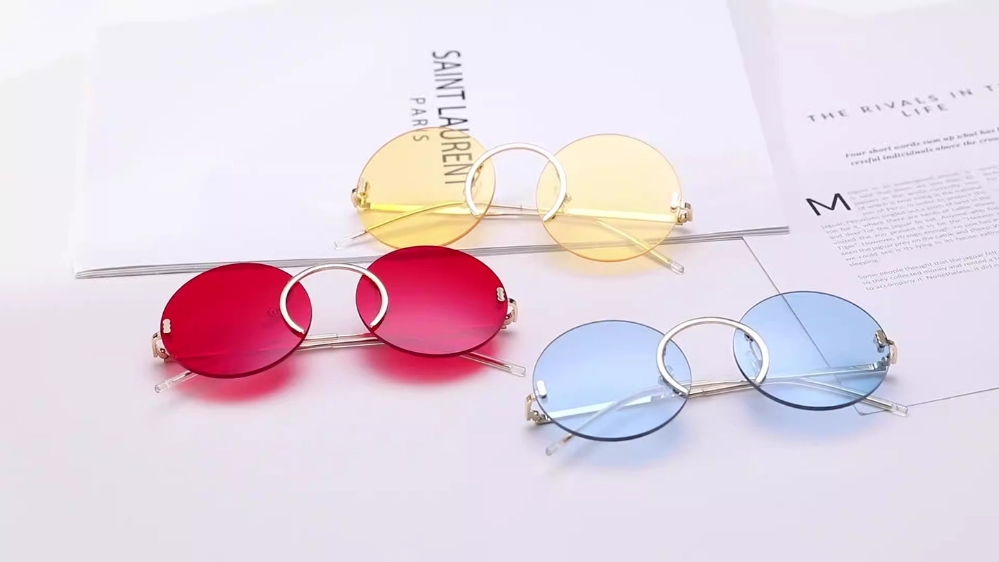 Punk Style Round Frame Sunglasses