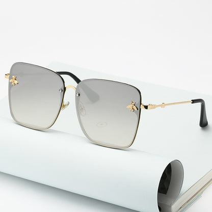Rimless Square Frame Bee Sunglasses