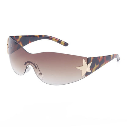 Five-Star One-Piece Rimless Sunglasses