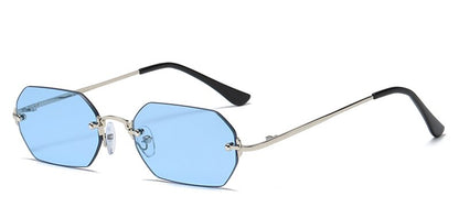 punk style rimless sunglasses