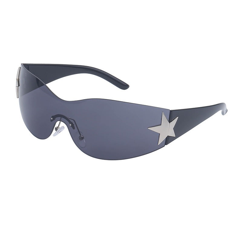 Five-Star One-Piece Rimless Sunglasses
