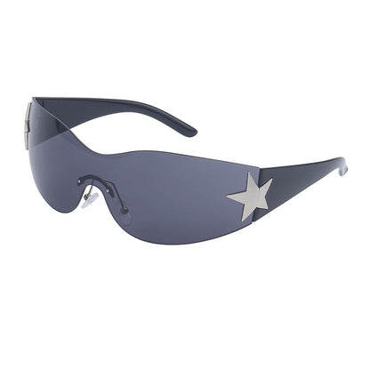 Five-Star One-Piece Rimless Sunglasses