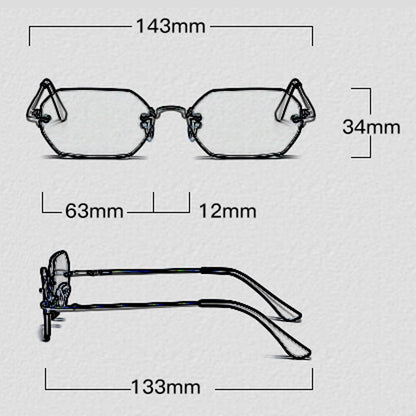 punk style rimless sunglasses